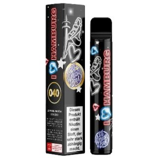 187 Einweg E-Shisha I love Hamburg (Beeren, Honigmelone) 20mg