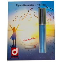 Denicotea Zigarettenspitze Automatic perlblau plus 10 Filter