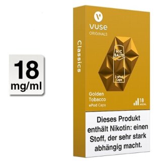 VUSE ePod Caps Golden Tobacco 18mg/ml 2er