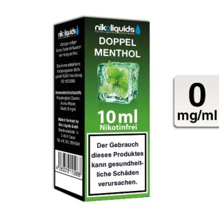 NIKOLIQUIDS E-Liquid Doppel Menthol 10ml 0mg/ml