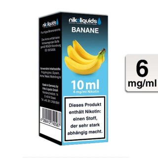 NIKOLIQUIDS E-Liquid Banane 10ml 6mg/ml