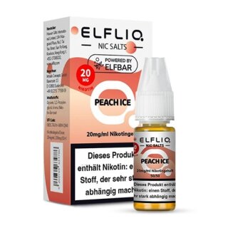 ELFBAR Elfliq Liquid Nic Salts Peach Ice 10ml 20mg/ml