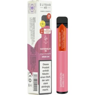 ELFBAR E-Shisha 600 Watermelon Bubble Gum 20mg/ml