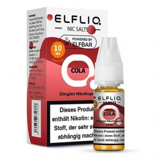 ELFBAR Elfliq Liquid Nic Salts Cola 10ml 10mg/ml