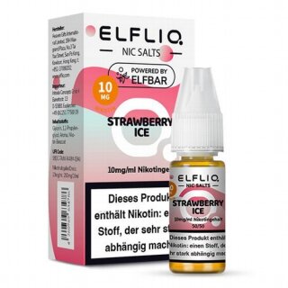 ELFBAR Elfliq Liquid Nic Salts Strawberry Ice 10ml 10mg/ml