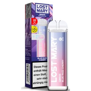 ELFBAR E-Shisha Lost Mary QM600 Blue Razz Cherry 20mg/ml