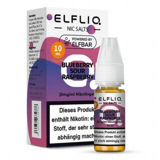 ELFBAR Elfliq Liquid Nic Salts Blueberry Sour Raspberry 10ml 10mg/ml