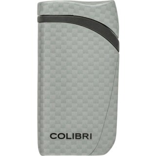 COLIBRI Zigarrenfeuerzeug Falcon II  Carbondesign silber