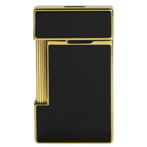 St.Dupont Feuerzeug Slimmy Schwarzlack Gold 028002