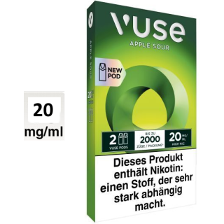 E-Kartusche VUSE Pod Apple Sour 20mg 2 Caps