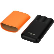 ST.DUPONT Cigarrenetui Fluo Leder orange 3er