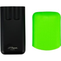 ST.DUPONT Cigarrenetui Fluo Leder grün 3er