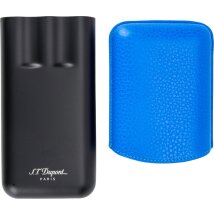 ST.DUPONT Cigarrenetui Fluo Leder blau 3er