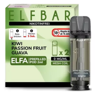 ELFBAR Elfa Liquidpod Kiwi Passionsfruit Guava 0mg/ml 2er