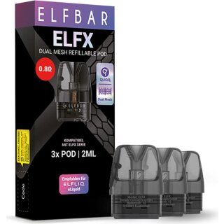 ELFBAR ELFX Refillabel Pod 0,8 Ohm 3er