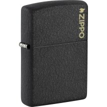 Zippo Black Crackle mit Logo 60007448