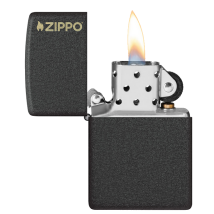 Zippo Black Crackle mit Logo 60007448